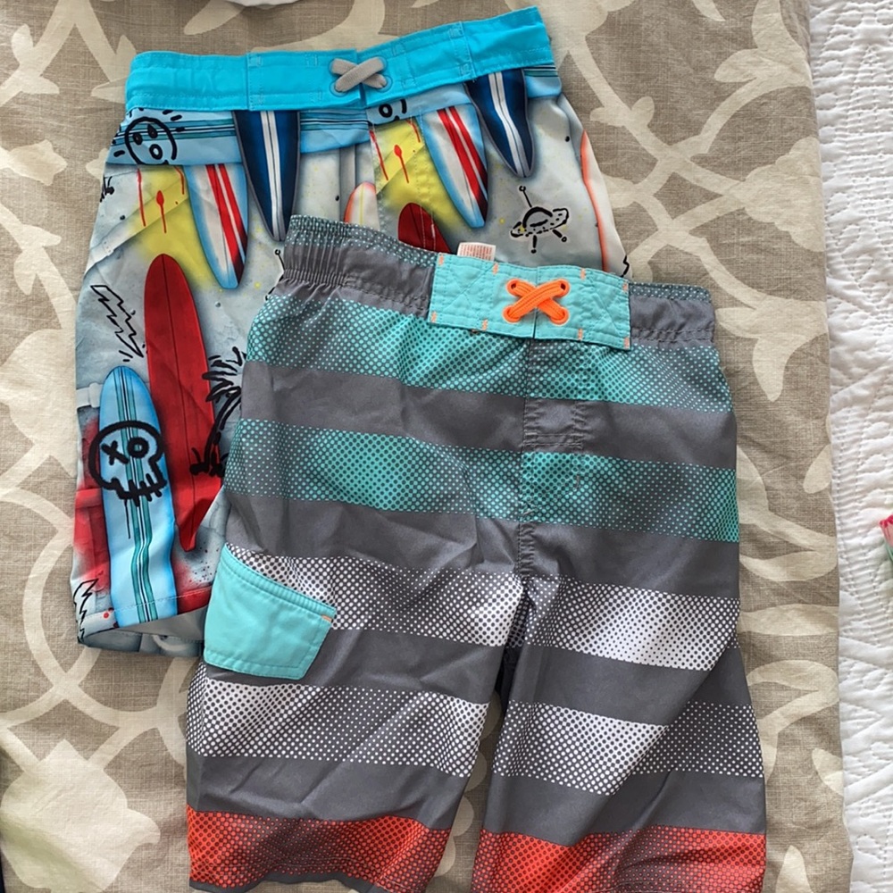 2 pairs of boys swim trunks